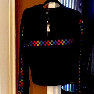 Rue21 jr woman’s black & rainbow jacket jr X-Large tags on